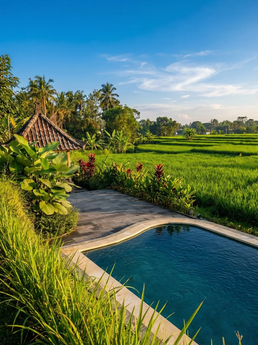 Pondok Peneng pool area in Baturiti, Bali